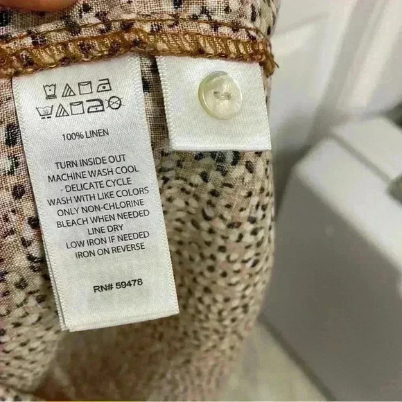 Tahari button down 100% Linen, flowy, COMFY summer shirt dress. Sz Medium - Picture 5 of 7